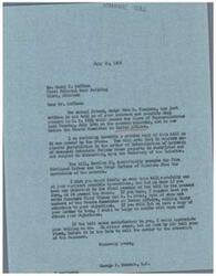 ["The document is informing Mr. Hoffman about a bill, H. R. 2294, which passed the House of Representatives and is now before the Senate Committee on Indian Affairs. The bill confers exclusive jurisdiction on the Secretary of the Interior for determining heirship of deceased intestate Indians with restricted property. The Five Civilized Tribes and Osage Indians of Oklahoma are exempt from the bill. Mr. Schwabe asks Mr. Hoffman to review the bill and let him know if he has any objections, suggesting he contact Senators Elmer Thomas and E. H. Moore if necessary. Mr. Schwabe requests a response before it is too late to address the issue with the Senators."]