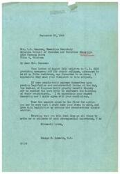 ["Mrs. L.R. Semones wrote to Honorable  George B. Schwabe expressing disapproval of H.R. 3116, which provides emergency aid for church colleges, citing concerns about Catholic influence and the principle of separation of church and state. Schwabe responded, acknowledging her views and promising to consider them when the legislation is brought to the floor. The Oklahoma Council of Churches and Christian Education is actively involved in promoting religious education and organizing events such as conventions and youth councils."]