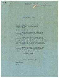 ["Mrs. Schwenker, Secretary of Circle Nine at First Methodist Church in Tulsa, Oklahoma, expressed opposition to H.R. 3116 in a recent telegram to Congressman George B. Schwabe. Schwabe enclosed a copy of the bill and requested further communication regarding the group's stance on pending legislation."]