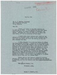 ["The document is a correspondence between Congressman George Schwabe and Dr. C. I. Pontius regarding two bills (S. 1770 and S. 2085) related to providing funding for educational facilities for veterans. Schwabe informs Pontius that the bills are still in committee with no action scheduled, and expresses regret for not being able to attend the Commencement Exercises at the University of Tulsa due to urgent matters requiring his presence in Washington. Pontius had requested information on the status of the bills and expressed the need for additional facilities at the University."]