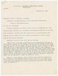 ["The document discusses a bill authorizing an appropriation for the Osage Tribe of Indians on account of their lands sold by the United States. It provides background information on the treaty between the Osage Indians and the United States, the creation of the Osage Fund and the Civilization Fund, and the Court of Claims decision regarding the Osage Tribe's claim against the United States. The bill aims to distribute funds to the Osage Tribe in accordance with the rules and regulations governing payment to tribe members."]