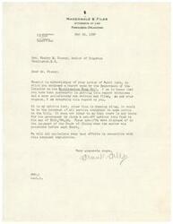 ["The document is from MacDonald & Files, Attorneys at Law, to Honorable  Wesley E. Disney regarding the Civilization Fund Bill. They acknowledge receipt of a report from the Department of the Interior and express hope that a more satisfactory report will be written. They urge action on the bill and dispute the government's claim of a set-off against the fund. They request Disney's best efforts in connection with the proposed legislation."]