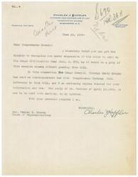 ["Charles J. Kappler, an attorney, wrote a letter to Congressman Disney urging him to get the Speaker to recognize him under suspension of the rules to call up the Osage Civilization Fund Bill, S. 670. He enclosed correspondence between the Osage Council and Congressman Cochran regarding the bill. The Osage Tribe is in need of financial assistance and Chief Lookout believes the passage of the bill is justified. Congressman Cochran, however, opposes the bill and does not agree to its passage, stating that he cannot support it. Harry Kohpay, Assistant Chief of the Osage Indians, responds to Cochran's opposition by explaining the history and importance of the fund to the Osage Tribe, and requests a meeting with Cochran to discuss the matter further."]