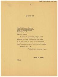 ["Wesley E. Disney is requesting that the Osage Civilization Fund Bill be scheduled for consideration at the next meeting of the Committee on Indian Affairs, chaired by Honorable  Will Rogers."]