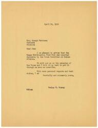 ["The writer is informing Honorable  Joseph Matthews that the Osage Civilization Fund Bill has been reported favorably by the House Committee on Indian Affairs and will now go on the calendar of the House. The writer promises to do their best to get the bill passed as soon as possible."]