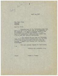 ["Wesley E. Disney is writing to Honorable  Frank Files about the Civilization Fund Pill and his efforts to get it withdrawn and replaced with a better one. He is also concerned about the difficulty of passing an appropriation bill of this size and expresses discouragement, but continues to work towards his goal."]