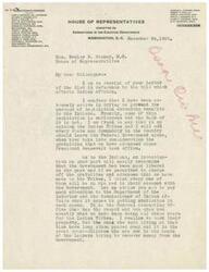 ["The document is a letter from John J. Cochran, Chairman of the Committee on Expenditures in the Executive Departments, to Wesley E. Disney discussing legislation affecting Indian Affairs. Cochran expresses his opposition to extending benefits to Indians, stating that the Federal Government has already been generous towards them. He advises Disney to look into the General Accounting Office for accurate statistics on government assistance to Indian Tribes. Cochran acknowledges the difficult nature of his job but emphasizes the importance of his duty to investigate such matters."]