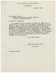 ["The Secretary of the Interior is responding to a request for a report on a bill regarding claims of the Pawnee Indians against the United States. The Commissioner of Indian Affairs has submitted a memorandum recommending the bill be enacted with suggested amendments. The Director of the Bureau of the Budget has stated that the bill, if enacted, will not conflict with the President's financial program."]