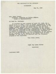 ["The Secretary of the Interior is recommending the enactment of a bill to settle certain claims of the Pawnee Indians against the United States, including a shortage in the area of their reservation and damages for railroad rights of way. The Office of Indian Affairs suggests amending the bill to authorize an appropriation of $6,079.50 to settle the outstanding claims of the Pawnee Tribe. The Commissioner of Indian Affairs does not believe it is necessary to refer the claims to the United States Court of Claims."]
