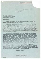 ["The document is a letter from Congressman George Schwabe expressing his opposition to federal aid for schools, citing concerns about federal control over public schools and the potential for increased regulations. He mentions that his district voted against such aid, and he doubts the bill will pass in the House. The document also includes information about an amended bill for federal aid to schools, outlining eligibility criteria and the method of apportionment of funds to states."]