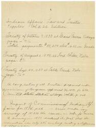 ["The document discusses various treaties and laws related to Indian affairs, including the Treaty of October 9, 1833, the Treaty of August 6, 1848, and the Treaty of September 24, 1857. It also mentions errors in the survey of a reservation in Nebraska and grants of lands for public institutions and purposes. The document provides references to specific pages and statutes in Kappler's Indian affairs law compilation."]