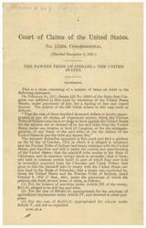 ["The Pawnee Tribe of Indians filed a claim against the United States for various amounts of money they allege were owed to them under treaties and laws of Congress. The claim includes items such as unpaid annuities, funds diverted to other purposes, and damages for failures to protect the tribe. The Court of Claims heard the case and found that the tribe was owed $311.87 for unpaid annuities under a treaty from 1833."]