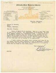 ["The document includes information about the Nebraska State Historical Society, including the names of the president and executive board members. The writer, likely the superintendent, expresses that they are too busy to provide an opinion on the rights of the Pawnee Nation under a treaty from 1833 but mentions that some Old Pawnee Warriors are planning to come to Nebraska. They suggest the warriors come while the legislature is in session."]