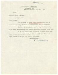 ["The document is from C.S. MacDonald to Honorable George B. Schwabe discussing the Indian Claims Commission Bill and the Osage Civilization Bill. MacDonald believes that the Indian Claims Commission Bill will not negatively affect the Osage Civilization Bill. He expresses hope that Congress will appropriate money to pay the Osage claim, and thanks Schwabe for his interest in the matter."]