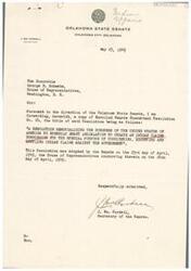 ["The Oklahoma State Senate has passed a resolution urging the Congress of the United States to quickly enact legislation to create an Indian Claims Commission to consider, adjust, and settle Indian claims against the government. The resolution highlights the need for a more efficient process for handling Indian claims, as well as the importance of keeping promises made in political platforms. It also references a specific House Bill introduced by a Congressman from Oklahoma that aligns with the resolution's objectives. The resolution was passed by both the Senate and the House of Representatives in Oklahoma."]