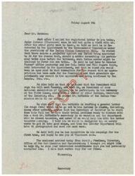 ["The document discusses a visit from Judge Johnson who is interested in an appointment to the Indian Claims Commission. He mentions concerns about prejudice against Indian members favoring their own tribe. He also discusses the upcoming signing of a bill and participation in a ceremony at the White House. There is mention of a letter being drafted for Alaskan Indians and assistance requested in finalizing it. The document also mentions opposition in Johnson's campaign and mentions an enclosed letter from John R. Steelman."]