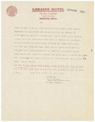 ["The document is a letter from Joseph Bruner to a recipient discussing the importance of hospitalization and education for Native Americans, regardless of financial concerns. Bruner suggests introducing a bill if Stigler is defeated, which would align with the national platform and be good politics. He expresses his support for the recipient and promises to stand by them in the future."]
