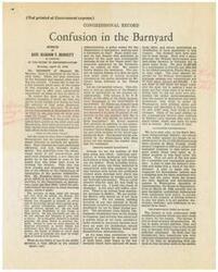 ["The speaker, Honorable  Marion T. Bennett, discusses the confusion and problems in the agricultural industry, including government policies that restrict farm production and distribution. He criticizes the government's support of foreign agriculture over American farmers, as well as the bureaucracy's interference in farming practices. Bennett argues for a more farmer-centric approach and criticizes the idea of making farmers wards of the government. He also highlights instances of government waste and mismanagement in agriculture."]