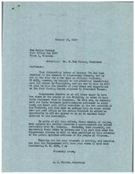 ["The document is in response to Congressman Schwabe's interest in fact finding boards proposed by President Truman. The writer believes that businesses should not be compelled to show their books to a fact finding committee and suggests that the Wagner Act be amended to require union contractual responsibility and impose unfair labor practices on both parties. The writer also believes that many people on strike would be willing to return to work if not afraid to do so, and calls for government protection for those who want to work."]