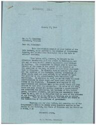 ["The document acknowledges receipt of a letter from Mr. Zimmerman expressing concerns about labor unions and other political issues. It mentions Congressman Schwabe's efforts to gather opinions from constituents and states that he appreciates the public's involvement in government. The document also discusses the need for legislation to control labor unions, criticism of specific union leaders, and opinions on international loans and political corruption."]
