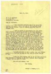 ["The document is a correspondence between George B. Schwabe, a United States Congressman, and G. M. Gillespie, a drilling contractor. Gillespie expresses his opinions on the labor union situation in the country, criticizing the influence of unions and the lack of control by politicians. He also discusses the impact of strikes on his business and the economy. Schwabe responds positively to Gillespie's letter, agreeing with his views on labor unions and expressing his appreciation for his forthright attitude. Schwabe also criticizes the New Deal policies and the Administration's lack of defined policy. Both men agree on the need for responsible unions and express a desire for change in Washington."]