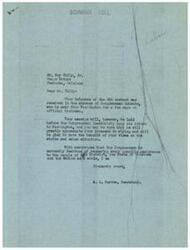 ["Mr. Roy Tolly, Jr. sent a telegram to Congressman Schwabe expressing concern about the strike and union situation. The Congressman's secretary, A. L. Warren, assured Tolly that the Congressman will appreciate his input and will work to assist the people of the District, Oklahoma, and the nation. Tolly urged for action to take the strike power away from radical union leaders and return American business to its rightful owners. Warren also mentioned that the company welcomes suggestions from its customers."]