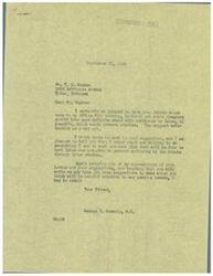 ["The document is from George B. Schwabe, a member of Congress, responding to Mr. T.C. Hughes' suggestion for arbitration to prevent labor strikes. Schwabe agrees with the suggestion and expresses willingness to work towards a fair solution for both labor and industry. The document emphasizes the need for Congress to take action to prevent strikes and proposes a detailed plan for arbitration involving equal representation from both labor and management, with a government-appointed member as the deciding vote in case of deadlock. The document also emphasizes the importance of holding both labor and management accountable for any infractions after a decision is made."]