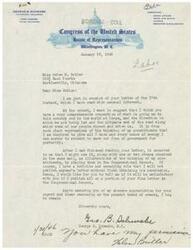 ["Representative  George Schwabe received a letter from Helen Butler expressing concerns about the direction of the country, the role of unions, the need for world peace, full employment, income equality, and government spending. Schwabe admires Butler's clear thinking and asks for permission to publish her letter in the Congressional Record. Butler gives her permission."]
