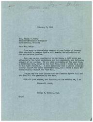 ["Mrs. Newell G. Welty wrote to Congressman George B. Schwabe urging him to support Senator Byrd's bill to address the strike-labor problem. Schwabe responded that he cannot support the labor racketeers bill but will enthusiastically support the Case Bill, which is similar to Senator Byrd's bill. Schwabe thanked Welty for her letter and assured her that he will consider her concerns."]
