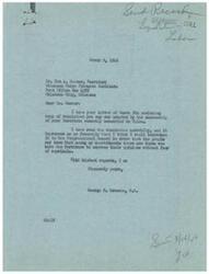 ["The document is a correspondence between George B. Schwabe, a member of Congress, and Don A. Hoover, Secretary of the Oklahoma Dairy Products Institute. Hoover sends Schwabe a resolution passed by the Institute regarding labor laws and unions. Schwabe expresses his favorable impression of the resolution and indicates that he will introduce it in the Congressional Record. The resolution recommends imposing legal responsibilities on labor unions, making them subject to antitrust laws, outlawing closed and union shops, requiring union elections and audits, and restricting union expenditure on political activities."]