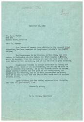 ["The document is from a constituent to Congressman Geo. B. Schwabe expressing concern about the labor situation, specifically regarding the hiring of returning service men. The constituent suggests that women are being hired over men, even when the men are more qualified for the job. They believe that women should stay at home and let heads of families have the job opportunities. The constituent also mentions the struggles of families in need of work and suggests that laws should be passed to prioritize the employment of heads of families over women. The document ends with a request for the Congressman's opinion on the matter."]