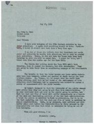 ["The document is a letter from George B. Schwabe discussing the labor situation and the need for action to address it. He criticizes the New Deal Administration for appeasing labor bosses and calls for legislation to address labor strikes. He believes that the interests of the public and rank and file of labor should be prioritized. The document also mentions a telegram from Fitz C. Hurd suggesting that grievances be settled in a special court."]