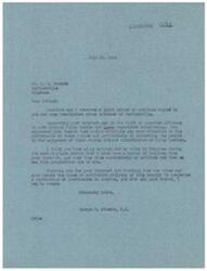 ["The document is a letter from George B. Schwabe, M.C. to various citizens of Bartlesville, Oklahoma, thanking them for their interest in the right of American citizens to work without union interference. Schwabe expresses his alignment with their views and hopes that their shared perspective will become more widespread to restore American values."]