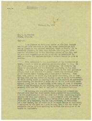 ["The document from George Schwabe to G. A. Perrine explains that he does not have control over the appointment of the postmaster at Grove, as it is Democratic patronage and he is not part of the New Deal administration. He also mentions receiving no applications for the appointment and advises against getting involved in the situation. Perrine had written to Schwabe expressing appreciation for his stance on the \"Work or What?\" bill and inquiring about the possibility of someone from their organization being appointed as postmaster. Schwabe clarifies the situation and suggests that they act quickly if they want to submit an application."]