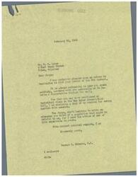 ["The document consists of a series of letters exchanged between Mr. Liese and Congressman George B. Schwabe regarding the May labor conscription bill and concerns about the impact on food production due to the removal of able young men for military service. Mr. Liese expresses appreciation for receiving the Congressional Record and shares his thoughts on the issue. Congressman Schwabe acknowledges Mr. Leise's letter and assures him that he will review it upon his return to Washington."]