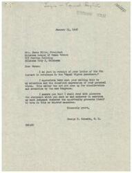 ["The document is a letter from the Oklahoma League of Women Voters to Representative George Schwabe expressing their opposition to the \"Equal Rights Amendment\" and urging him to vote against it if it comes up for consideration. Representative Schwabe responds by thanking them for their input and stating that he will read their statement and consider it when the opportunity to vote on the amendment arises."]