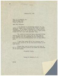 ["Mrs. R.J. Palmore, Sr. writes to Congressman George B. Schwabe expressing her frustration with the lack of draft for civilians on the home front during World War II. She shares her personal struggles as a war wife and mother with financial burdens and responsibilities. Congressman Schwabe acknowledges her concerns and offers his support, encouraging her to reach out to him with any further issues regarding servicemen and their families."]
