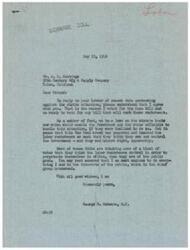 ["The document is from George B. Schwabe, a member of Congress, responding to a letter from A.D. Hastings regarding labor strikes and the influence of labor racketeers on the government. Schwabe agrees with Hastings and expresses his support for legislation to curb the power of labor racketeers. He criticizes the New Deal administration for pandering to labor racketeers for votes and emphasizes his commitment to serving the public interest."]