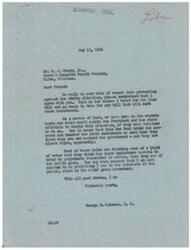 ["The document is a letter from George B. Schwabe, a congressman, responding to a protest against a strike situation. He agrees with the protest and expresses his willingness to vote for bills to curb labor racketeers. He criticizes the New Deal administration for pampering labor racketeers and prioritizing their votes over the public good. The document also includes a telegram urging immediate action on legislation to curb the power of labor bosses and stop strikes against the public interest."]