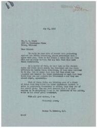 ["George B. Schwabe agrees with M. W. Frack's protest against the strike situation and expresses willingness to vote for bills to curb labor racketeers. He criticizes the New Deal administration for pampering labor racketeers and prioritizing their votes over the public good. Schwabe calls for bipartisan legislation to control labor bosses and give unions the same status as corporations."]