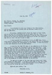 ["In a letter dated June 22, 1946, George B. Schwabe, a member of the House of Representatives, expresses his gratitude to Giles A. Penick, Jr., for his support in eliminating the O.P.A. and passing the Case Bill. Schwabe explains his stance on these issues and mentions his friendship with Penick's father. Penick had previously written to Schwabe on June 19, 1946, congratulating him on his efforts and expressing his hope for the enactment of the Case Bill."]