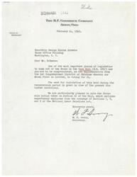 ["The document is congratulating Honorable George Blaine Schwabe for voting in favor of the Case Bill (H.R. 5262) which is important legislation during the reconversion period. The document specifically mentions the exclusion of supervisory employees from the coverage of Sections 7, 8, and 9 of the National Labor Relations Act as a positive aspect of the Bill."]