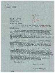 ["The first letter from George B. Schwabe expresses concern about the labor situation and criticizes the Administration for not taking sufficient action to address it. He believes the interests of the public and rank and file of labor are not being prioritized. The second letter from Mrs. S. E. Scisson also criticizes the power of labor unions and urges Congress to take action to curb their influence. Both letters express frustration with the current state of labor relations."]