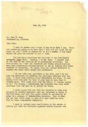 ["The document from George B. Schwabe to John H. Kane discusses the emergency labor bill, including provisions to appease labor unions and draft obstinate workers into the Army. Schwabe expresses concerns about federalizing industry and the potential for more strikes under the new deal. He also criticizes the rush to pass the bill and the President's handling of the situation. Schwabe ends the letter by discussing the House's vote to override the President's veto."]