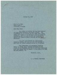 ["Mrs. C. W. Korp writes to Congressman George Schwabe expressing her views on Social Security and the labor situation. She questions the affordability of the Old Age Pension fund and compares it to Social Security benefits for the average wage earner. She also shares her husband's experience as a machinist and highlights the challenges faced by laborers who rely solely on retirement benefits. She requests clarification on the differences in benefits between pensioners and wage earners."]