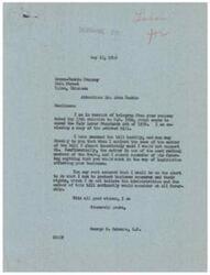 ["The Brown-Dunkin Company sent a telegram to Congressman George Schwabe urging him to support keeping sections six and seven of the Fair Labor Standards Act as they are and to reject a proposal that would make the retail industry exemption depend on the size and number of stores. Congressman Schwabe responded, expressing his skepticism of the bill and assuring the company that he will do what he can to protect business concerns and their rights."]