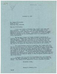["The document from Eugene Whittington expresses concern over labor organizations demanding funds from their members and the lack of support for a 45-hour work week. Whittington questions why Congress is not addressing these issues and urges action to prevent negative consequences of unrestrained labor operations. In response, George B. Schwabe acknowledges the problems and suggests writing to Congress to demand a return to the American system of free enterprise."]