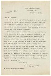 ["The author expresses approval of Mr. Schwabe's statement about the United States paying its own debts instead of borrowing more money to lend to foreign countries. They believe it is time for the country to focus on \"putting its house in order\" and avoiding unnecessary deficit spending or debt. They support the idea of countries like England and Russia taking care of themselves financially."]