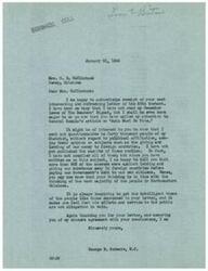 ["The document acknowledges receipt of a letter from Mrs. McClintock discussing an article about Asia's freedom. The sender mentions sending out questionnaires on lending money to foreign countries, with most responses against it. The sender appreciates Mrs. McClintock's views and agrees with her conclusions."]