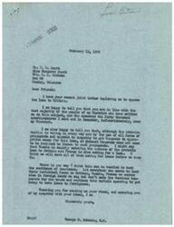 ["The document is a letter from George B. Schwabe, a member of Congress, in response to a letter from Mr. and Miss Scott and Mrs. Pittman urging him to oppose a loan to Britain. Schwabe states that he is in line with the majority of his district who oppose the loan, and he expresses concern about deficit spending and the possibility of other countries also asking for loans. He encourages individuals to use their own funds to help foreign countries, rather than relying on taxpayer money. Schwabe thanks the writers for their views and assures them of his sympathy."]